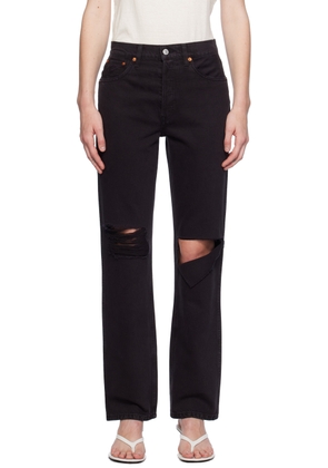 Re/Done Black High-Rise Loose Jeans