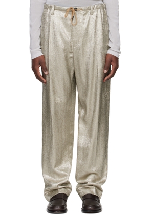Dries Van Noten Silver Drawstring Trousers