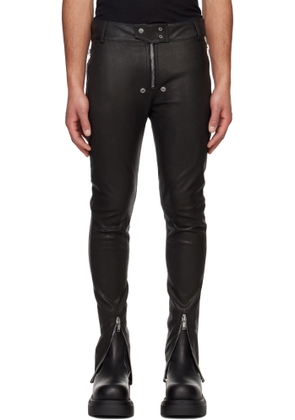 Rick Owens Black Hollywood Tyrone Bela Leather Pants