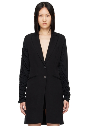 Atlein Black Ruched Sleeve Coat