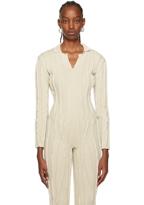 Helenamanzano Beige 3D Stripe Blouse