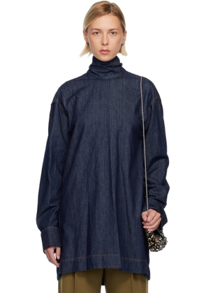 Dries Van Noten Navy Loose-Fit Denim Shirt