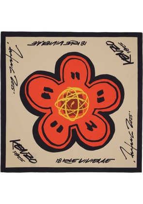 Kenzo Beige Kenzo Paris Futura 2000 Edition Bandana Scarf