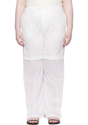 AMOMENTO White Nylon Layered Trousers