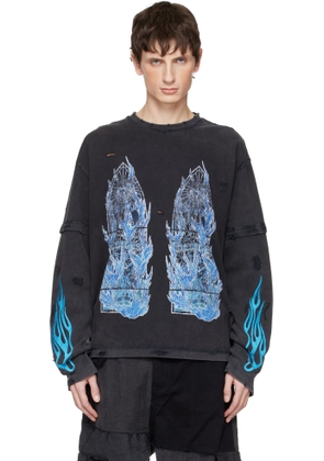 Who Decides War Black Flame Glass Double T-shirt