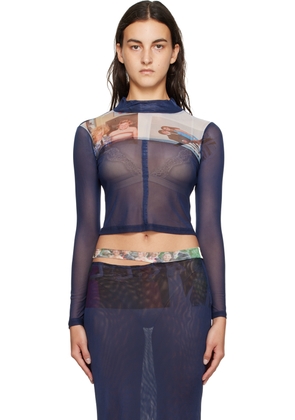 Eckhaus Latta Navy Prom Turtleneck