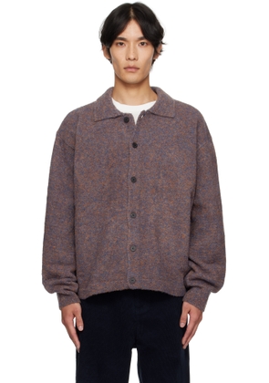 LE17SEPTEMBRE Purple Bouclé Button Down Cardigan