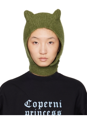 Coperni Green Knitted Horn Beanie