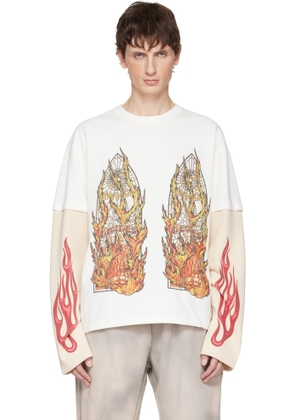 Who Decides War Off-White Flame Glass Double T-shirt