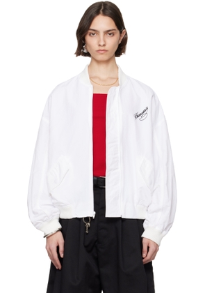 WILLY CHAVARRIA White Embroidered-Logo Bomber Jacket