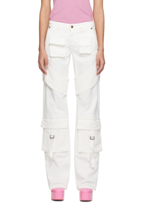 Blumarine SSENSE Exclusive White Denim Cargo Pants