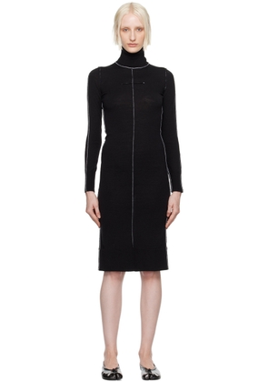 MM6 Maison Margiela Black Turtleneck Midi Dress
