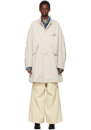 MM6 Maison Margiela Beige Logo Patch Coat