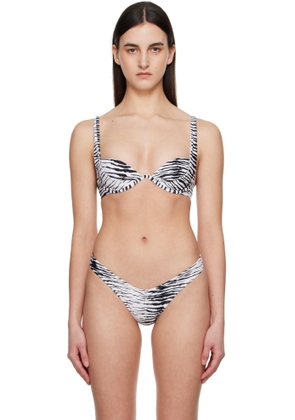 Miaou White & Black Cora Bikini Top