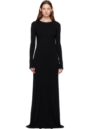 Ann Demeulemeester Black Eva Long Open Back Knitted Maxi Dress