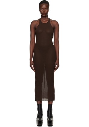 Rick Owens Brown Hollywood Tank Midi Dress