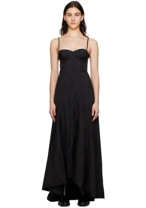 Olēnich Black Asymmetric Maxi Dress