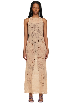Olēnich Beige Cutout Maxi Dress