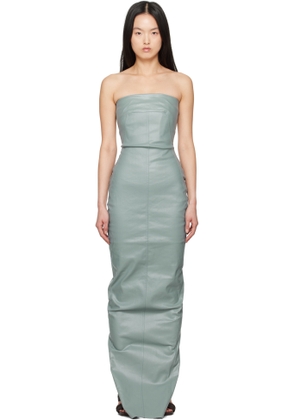 Rick Owens Blue Hollywood Bustier Denim Gown