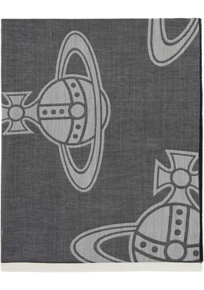 Vivienne Westwood Gray & Black Paris Orb Stole Scarf