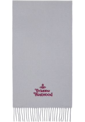 Vivienne Westwood Gray Embroidered Scarf