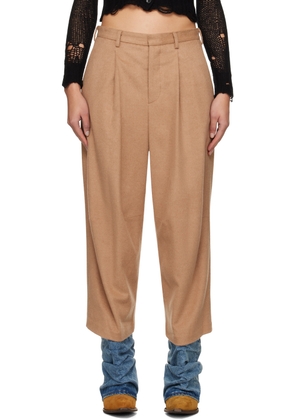 R13 Tan Articulated Knee Trousers