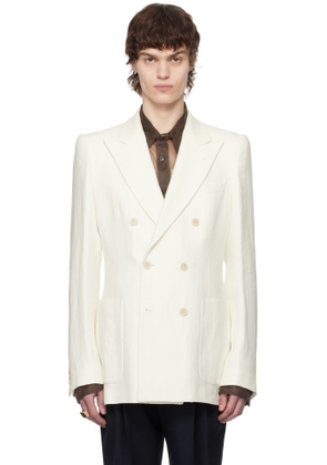 Dries Van Noten White Linen Blazer