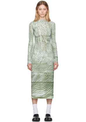 MM6 Maison Margiela Green Printed Midi Dress