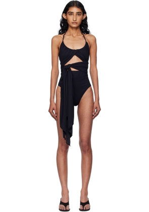 ALAÏA Black Cross Two-Piece Swimsuit
