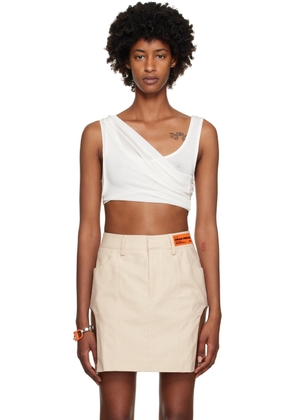 Heron Preston White Twisted Tank Top