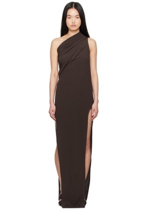 Rick Owens Brown Hollywood Athena Arrowhead Maxi Dress