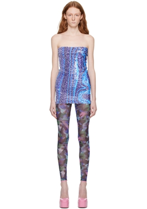 Sinead Gorey Purple & White Swirl Reversible Minidress