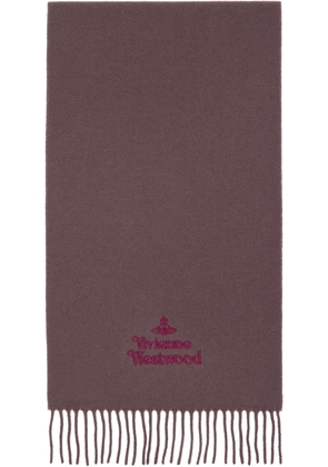 Vivienne Westwood Brown Embroidered Scarf