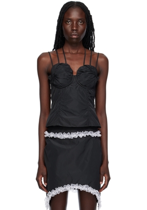 FIDAN NOVRUZOVA Black Gathered Tank Top