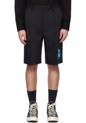 UNDERCOVER Black Appliqué Shorts