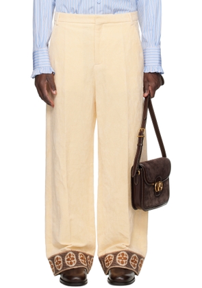 Valentino Beige Flocked Trousers