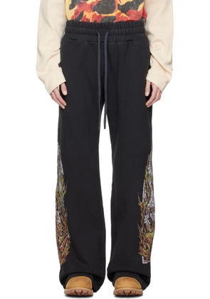 Who Decides War Black Flame Glass Hardware Sweatpants
