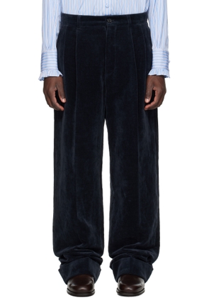 Valentino Navy Pleated Trousers