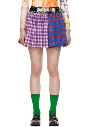 Chopova Lowena Blue & Purple Pommel Carabiner Mini Skirt