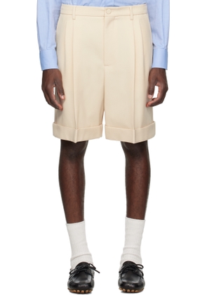 Valentino Beige Pleated Shorts