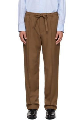 Valentino Khaki Techno Drape Gabardine Trousers