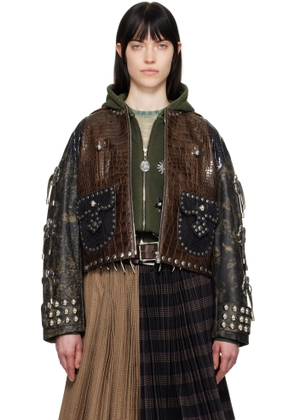 Chopova Lowena Brown Afterclap Leather Jacket