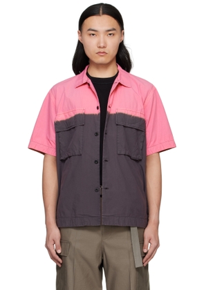 sacai Pink & Gray Garment Dye Shirt