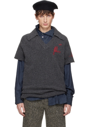 Vivienne Westwood Gray Logo Sweater Vest