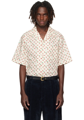Valentino Beige Cotton Poplin Bowling Shirt