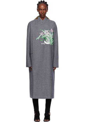 AO YES Gray Changshan Melton Long Coat