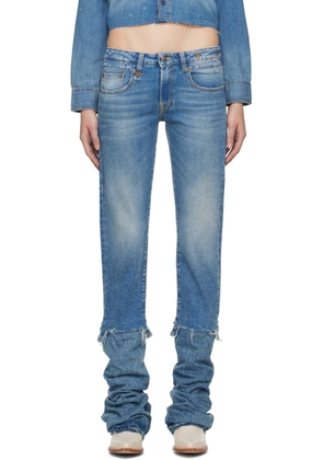 R13 Blue Boy Straight With Rips Jeans