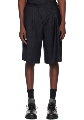 424 Navy Striped Shorts