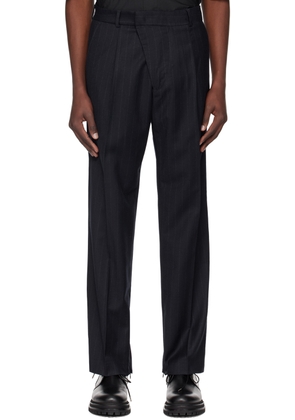 424 Navy Striped Trousers