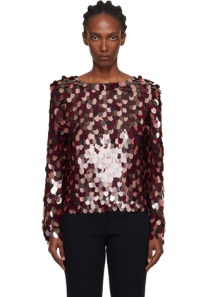 Dries Van Noten Burgundy Sequin Blouse